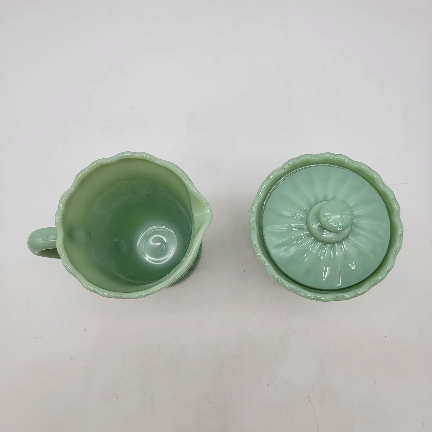 Pioneer Woman Jadeite "Timeless Beauty" Cream & Sugar Set