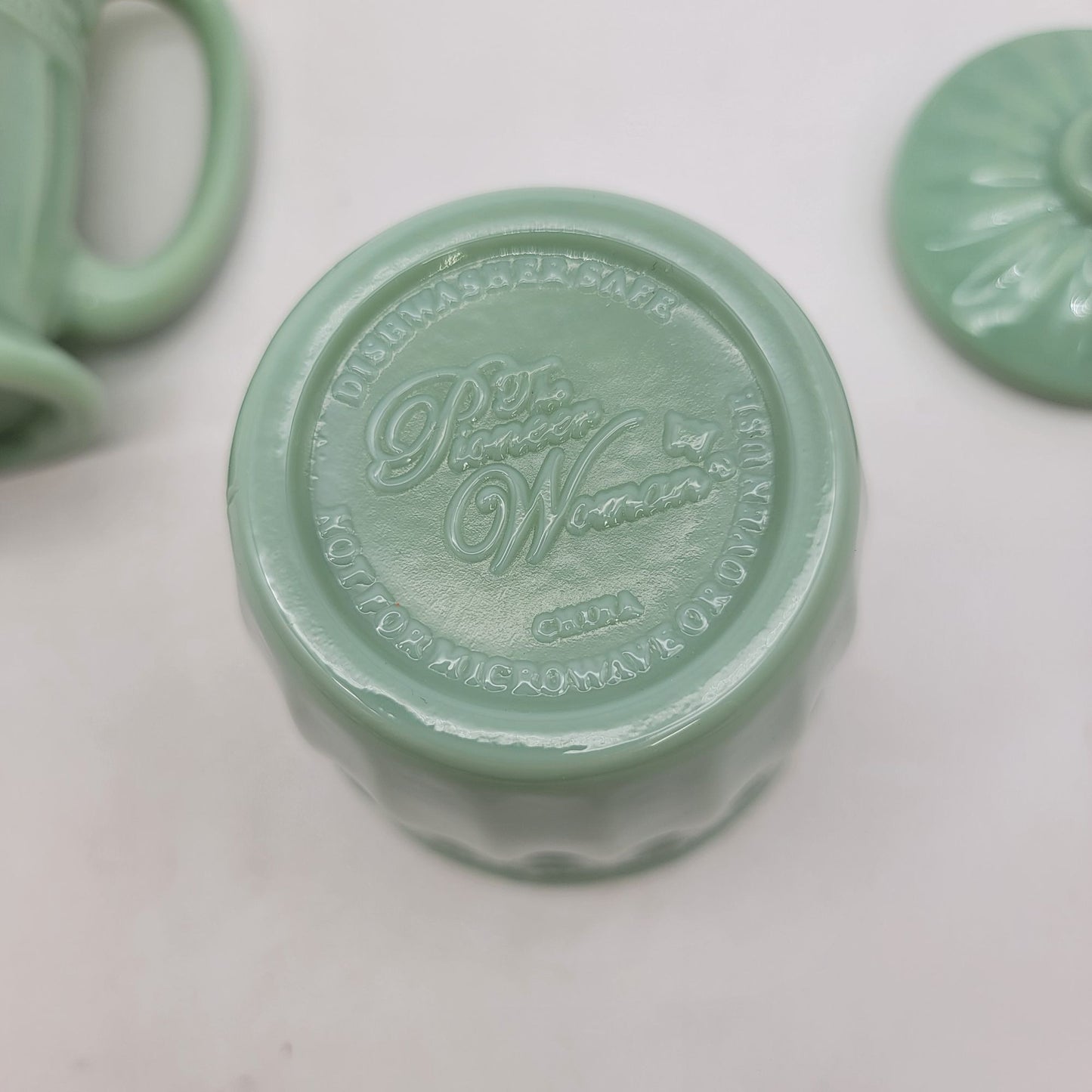 Pioneer Woman Jadeite "Timeless Beauty" Cream & Sugar Set