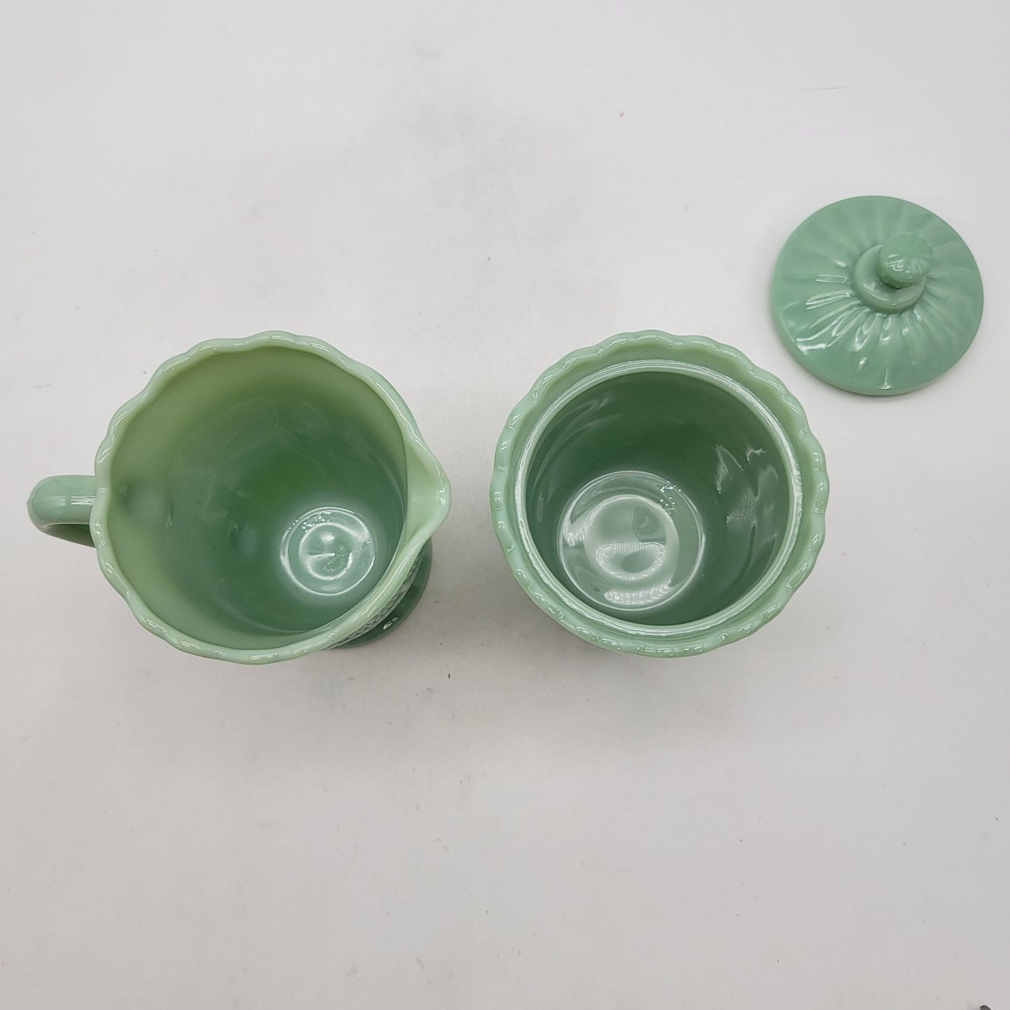 Pioneer Woman Jadeite "Timeless Beauty" Cream & Sugar Set