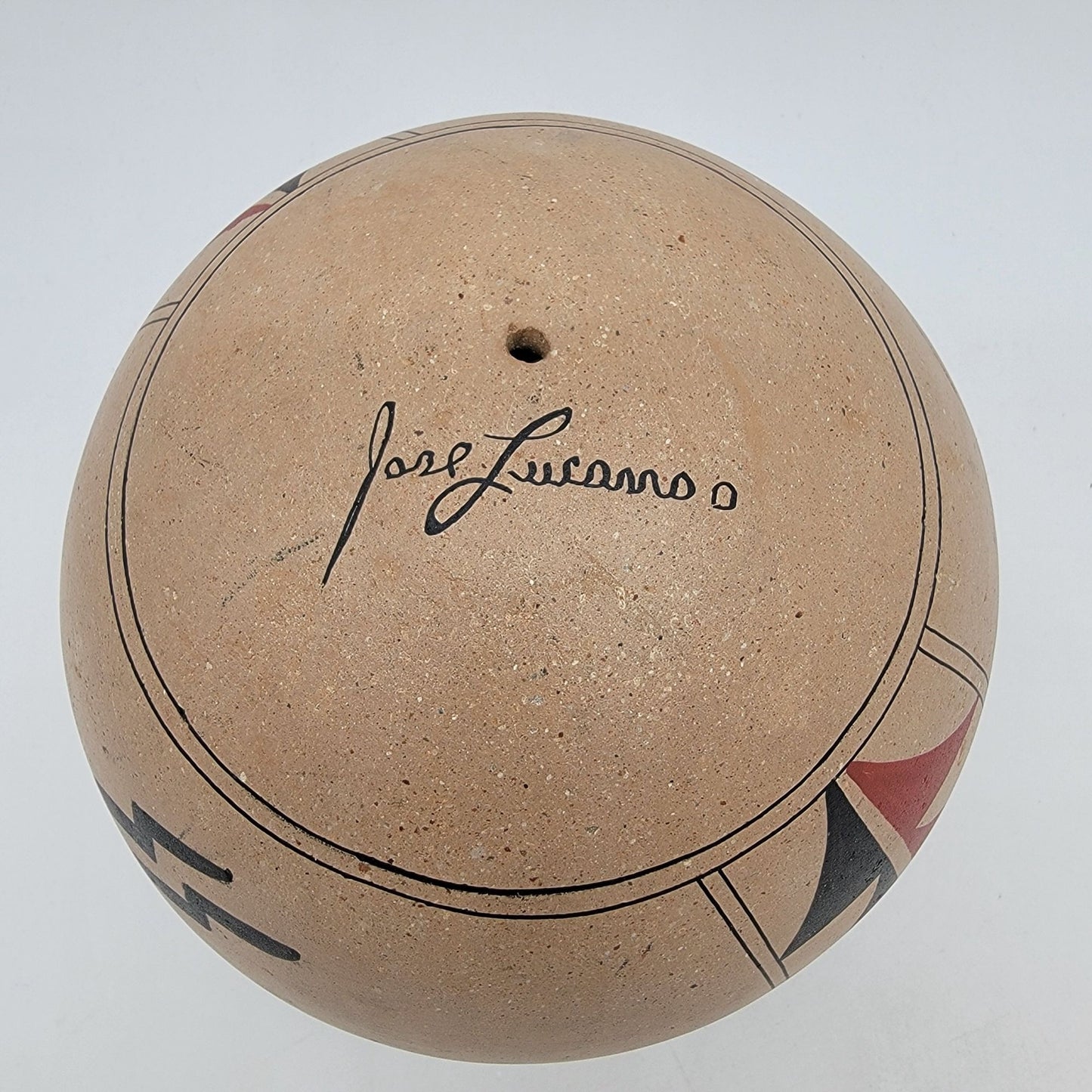 Jose Lucano Large Southwest Pottery Seed Pot With Mud-Head Kachina Dancer Motifs