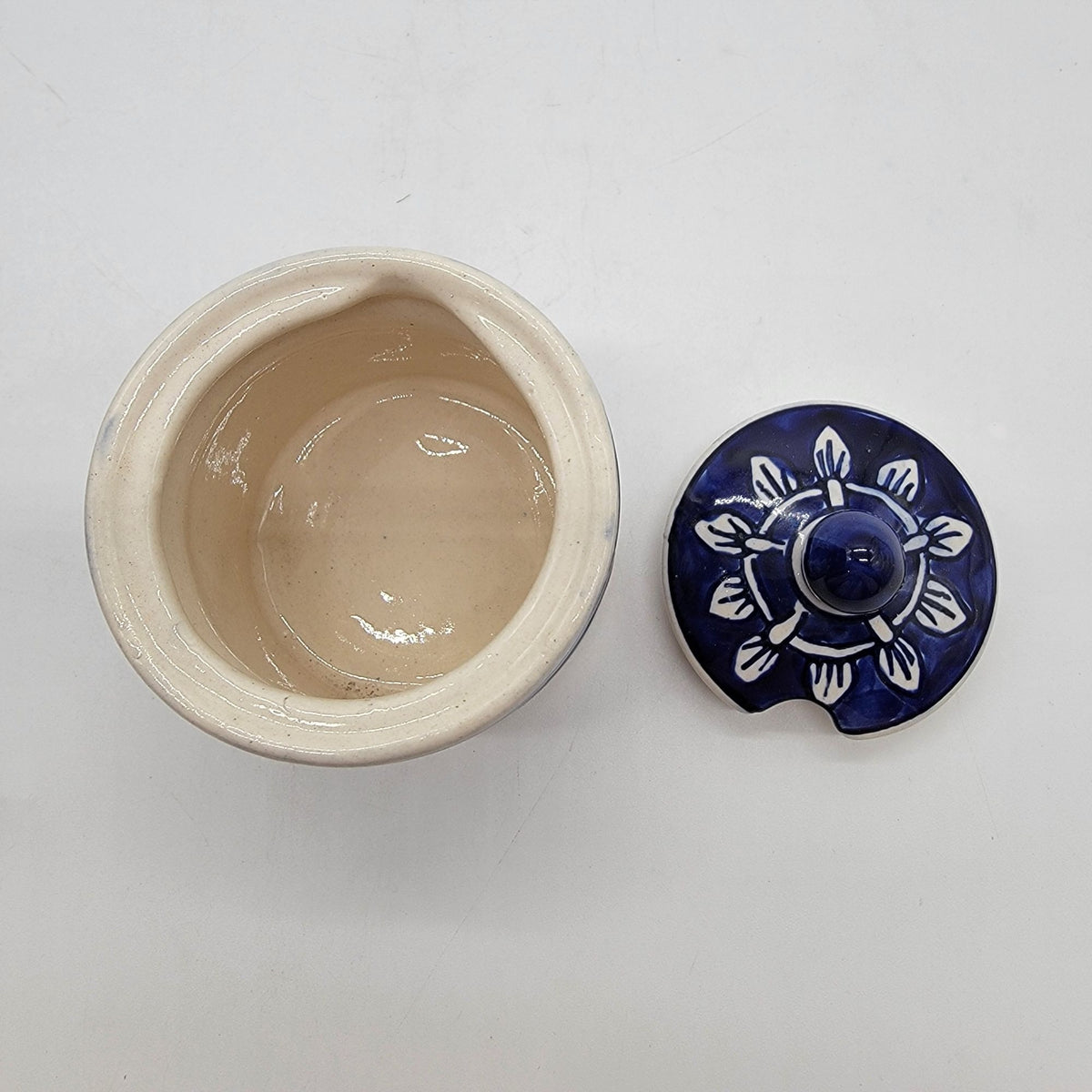Vintage Blue & White Floral Condiment Jar Set