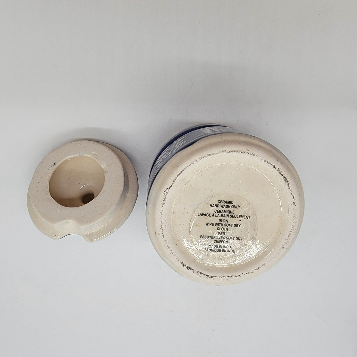 Vintage Blue & White Floral Condiment Jar Set