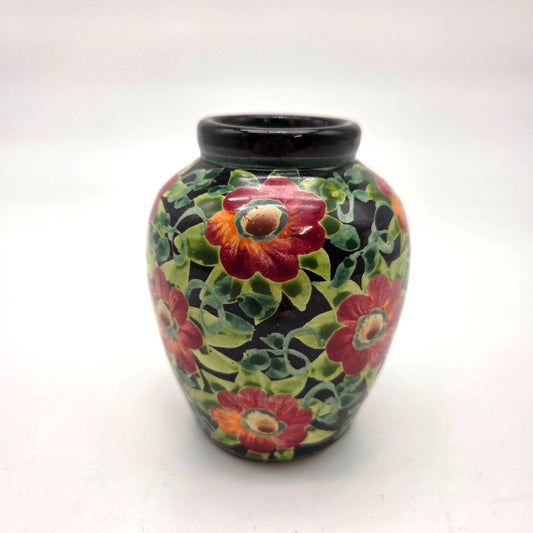 Hand-Painted Floral Vase By Sandy Kreyer