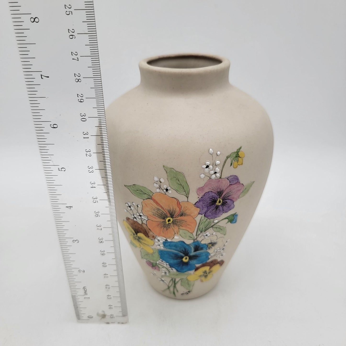 Vintage Hand-Painted Floral Vase