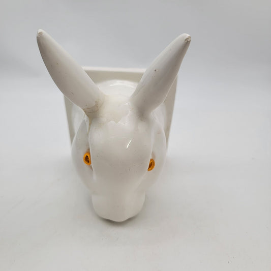 Vintage Ceramic Rabbit Wall Mount Towel Holder