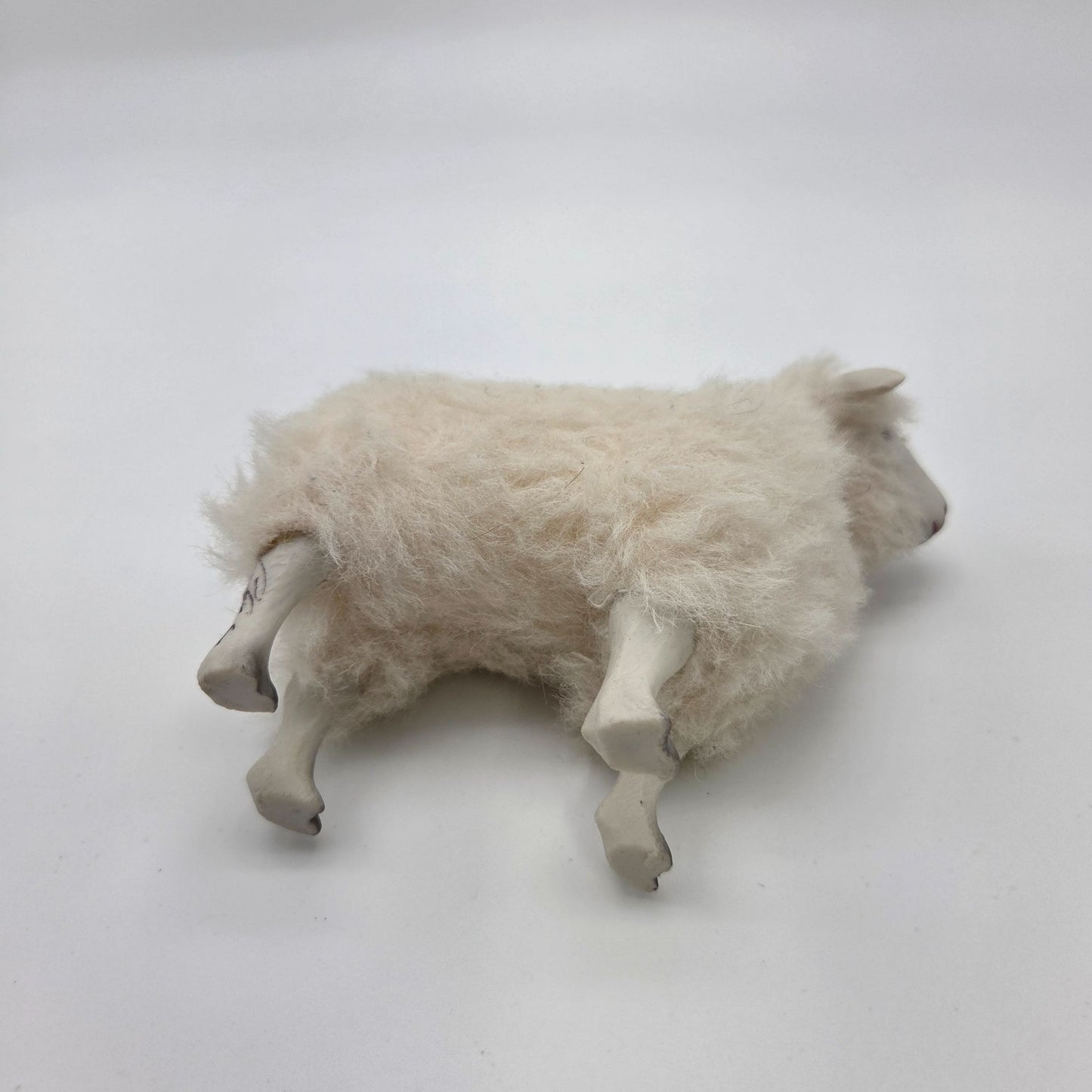 Meier Germany Real Wool Sheep Sculpture Signed