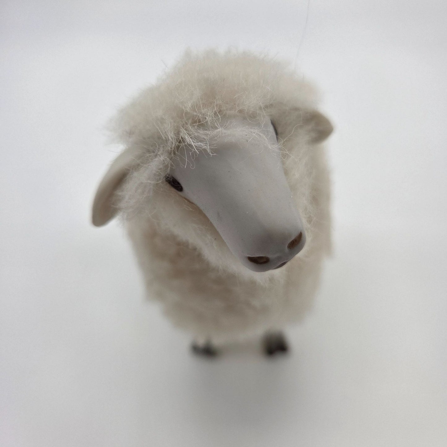 Meier Germany Real Wool Sheep Sculpture Signed