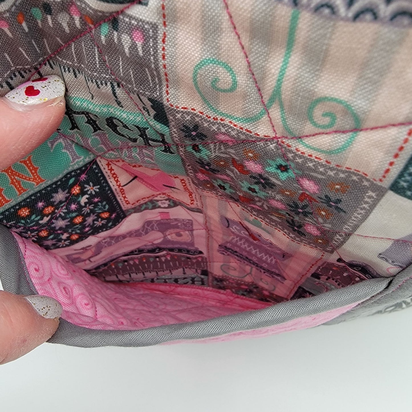 Handmade Quilted Carry-All Sewing Tote Bag With Matching Pouch