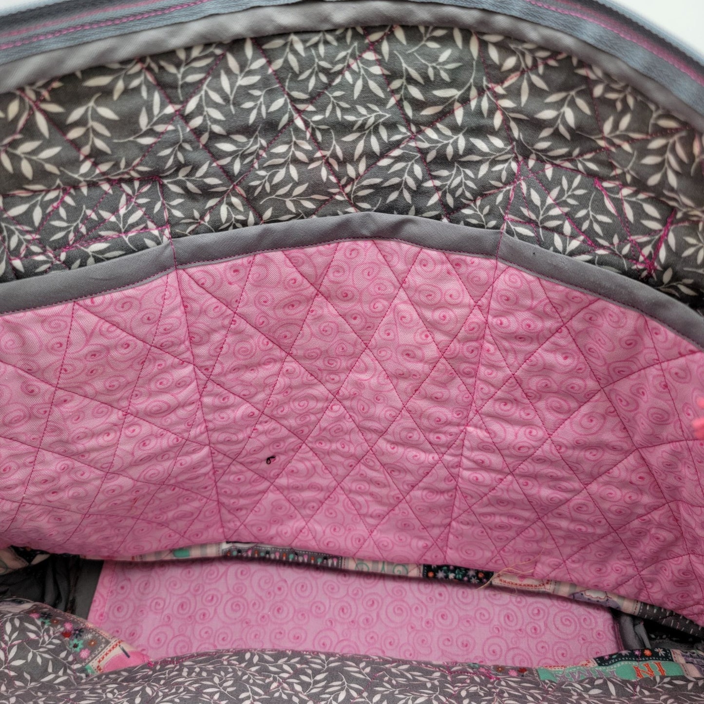 Handmade Quilted Carry-All Sewing Tote Bag With Matching Pouch