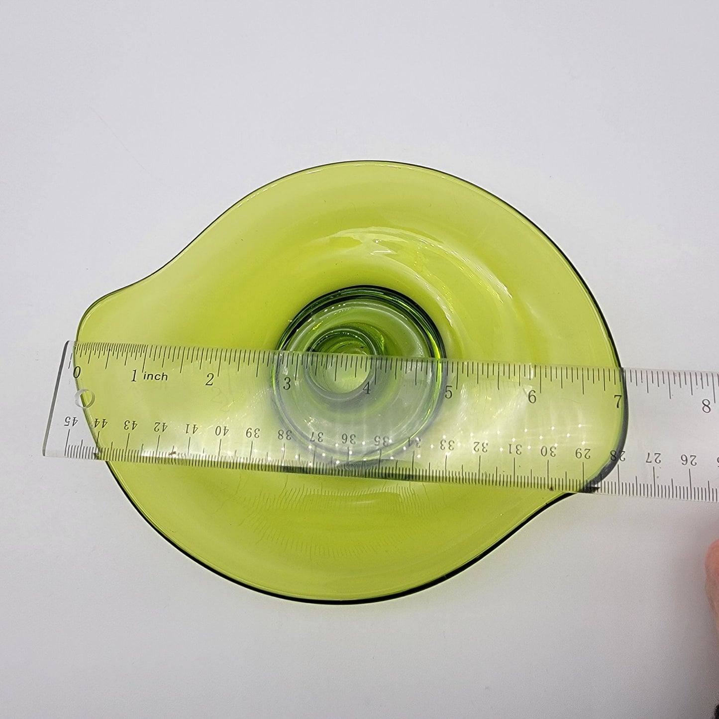 Vintage Viking Glass Epic Atomic Avocado Green Candle Holder