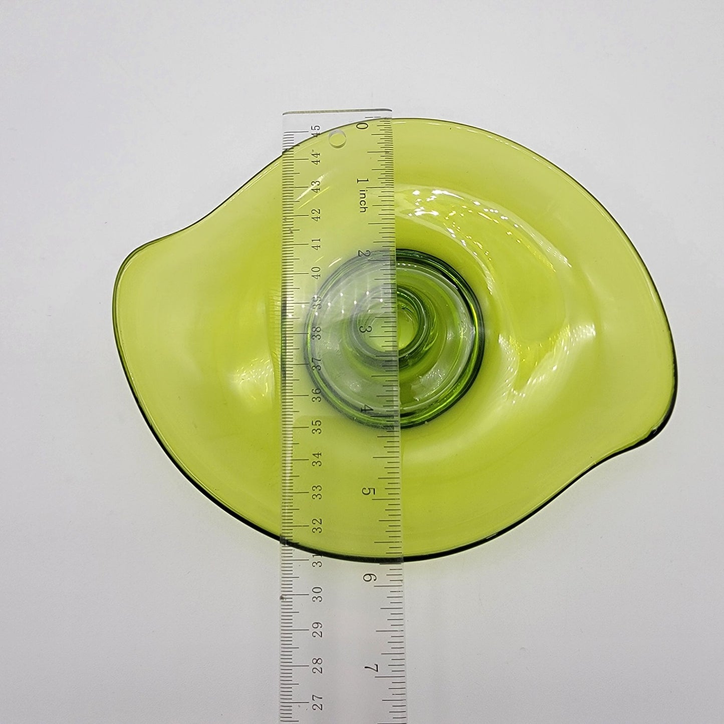 Vintage Viking Glass Epic Atomic Avocado Green Candle Holder