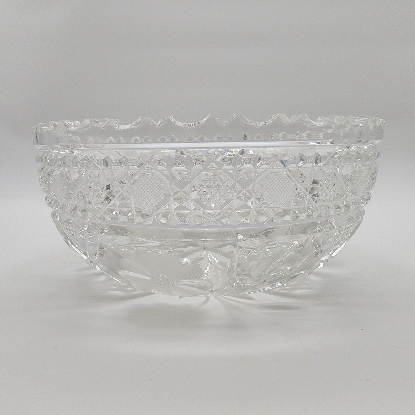 Antique American Brilliant Period McKee Innovation Brilliant Cut Glass Bowl