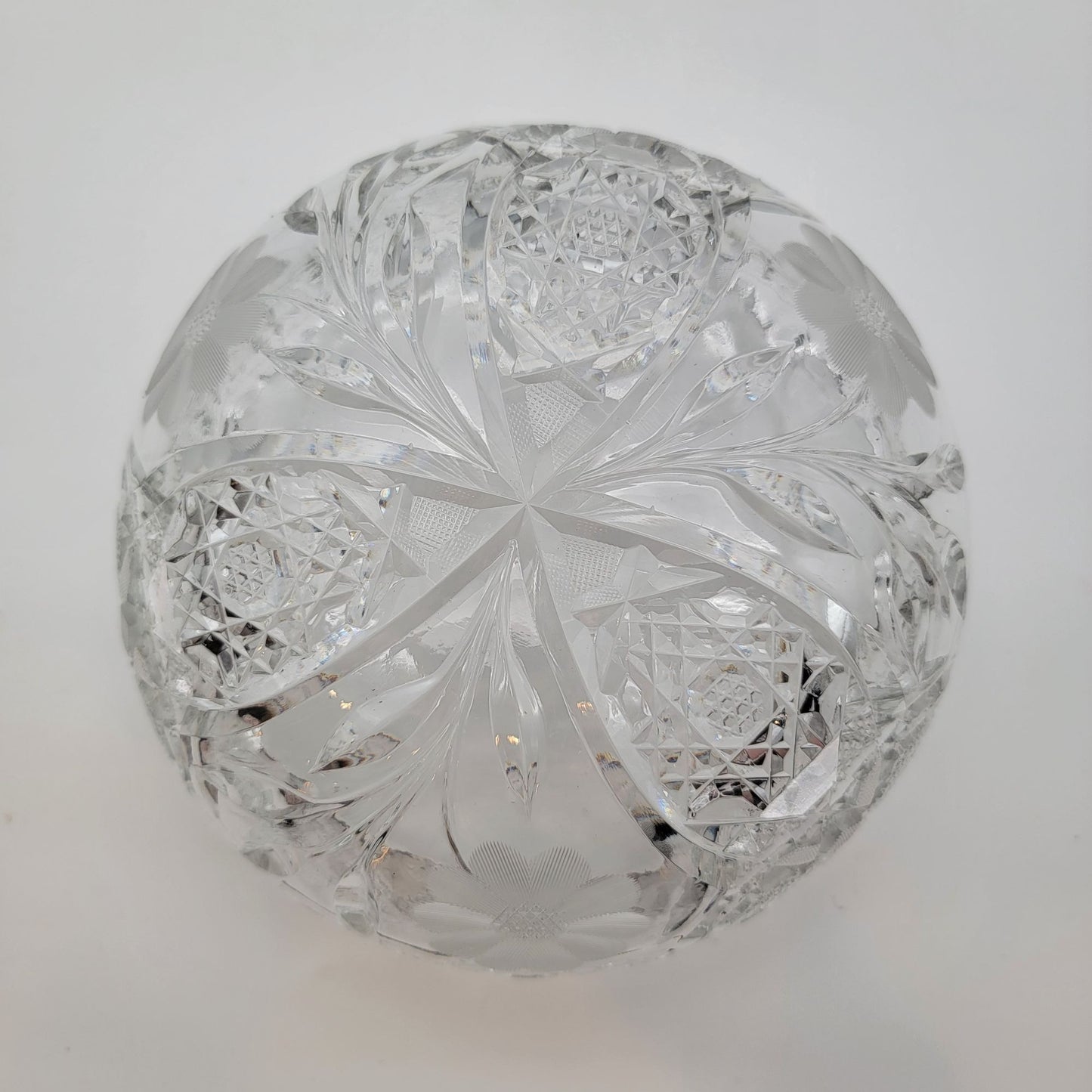 Antique American Brilliant Period McKee Innovation Brilliant Cut Glass Bowl