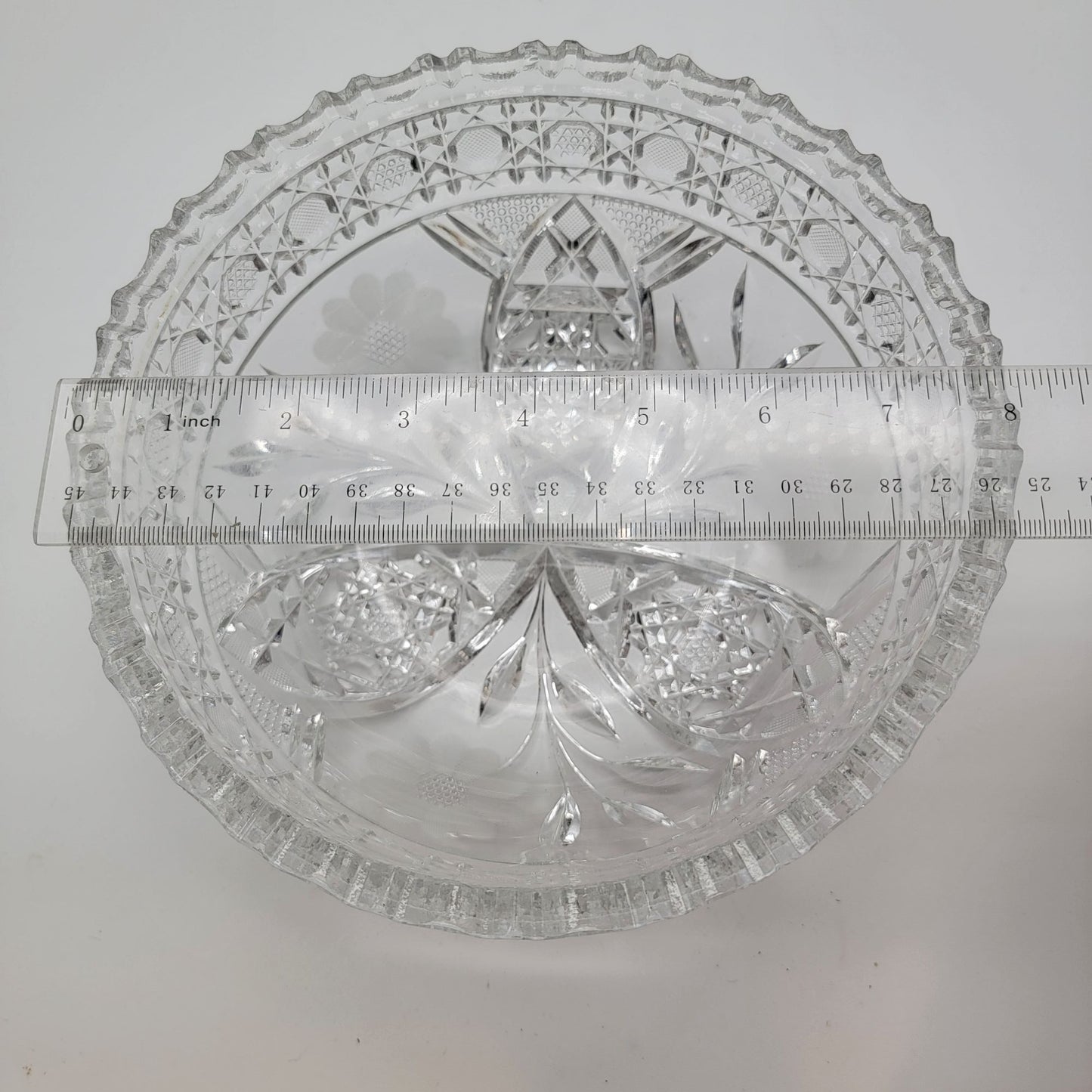 Antique American Brilliant Period McKee Innovation Brilliant Cut Glass Bowl