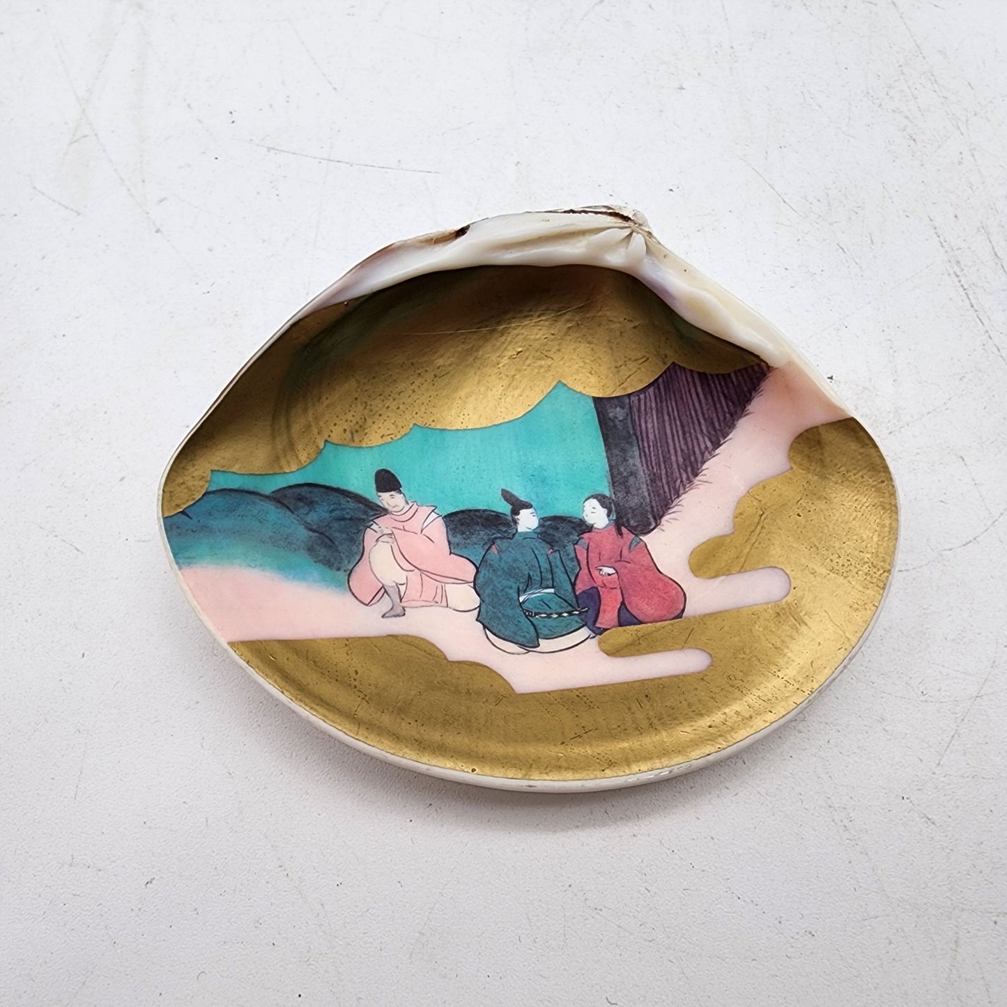 Hand-Painted Japanese Clam Shell