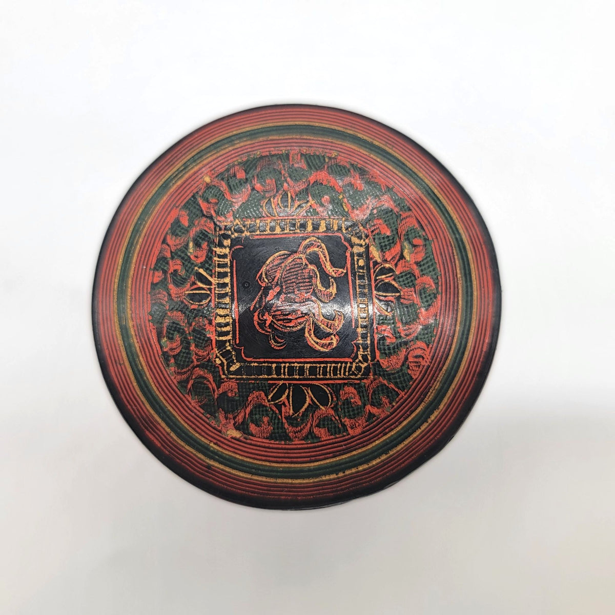 Vintage Burmese Lacquered Betel Nut Box Missing Inner Tray