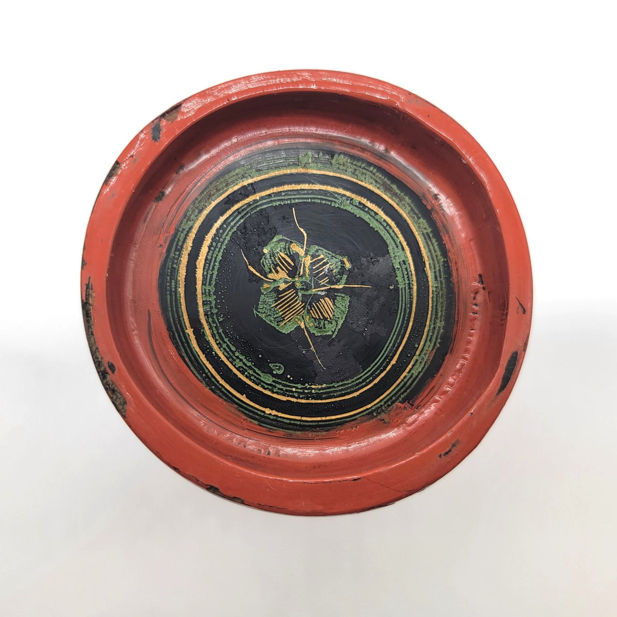 Vintage Burmese Lacquered Betel Nut Box Missing Inner Tray