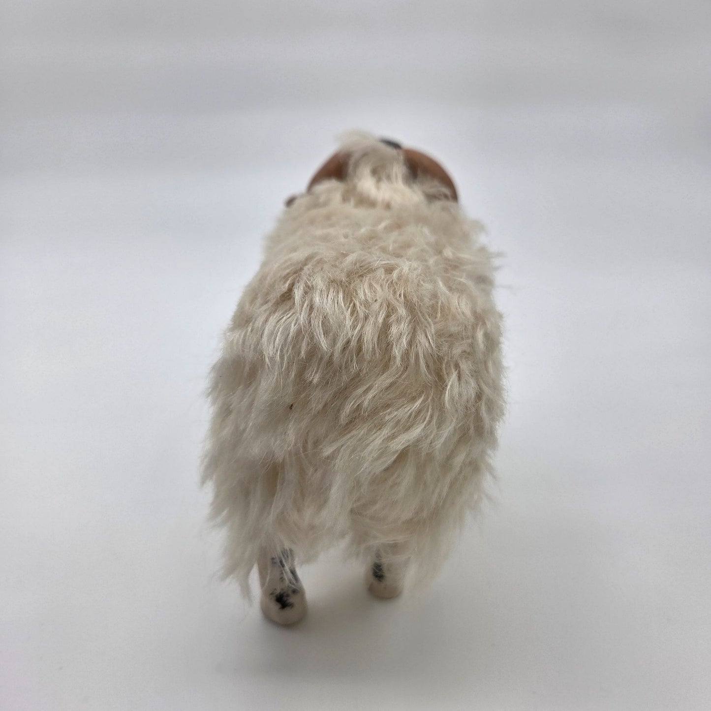 Meier Germany Real Wool Scottish Black Face Ram Sheep Sculpture