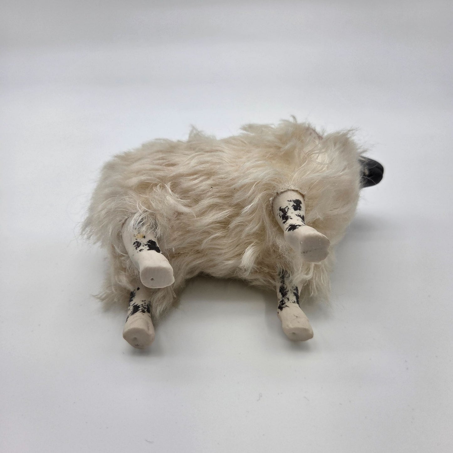 Meier Germany Real Wool Scottish Black Face Ram Sheep Sculpture