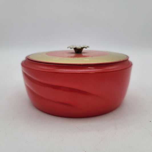 Vintage Avon Red & Gold Dusting Powder Jar