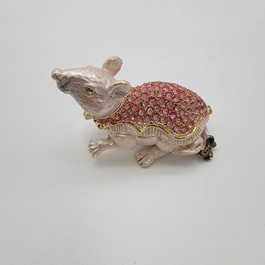 Object D Art Samantha The Mouse Trinket Box With Pink Rhinestones