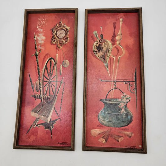 Mid Century Heirloom Framed Wall Art By  Frans Van Lamsweerde Set Of 2
