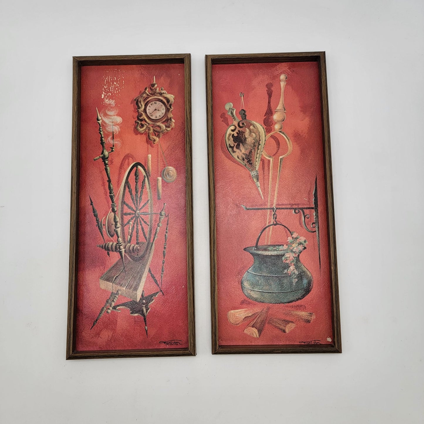 Mid Century Heirloom Framed Wall Art By  Frans Van Lamsweerde Set Of 2