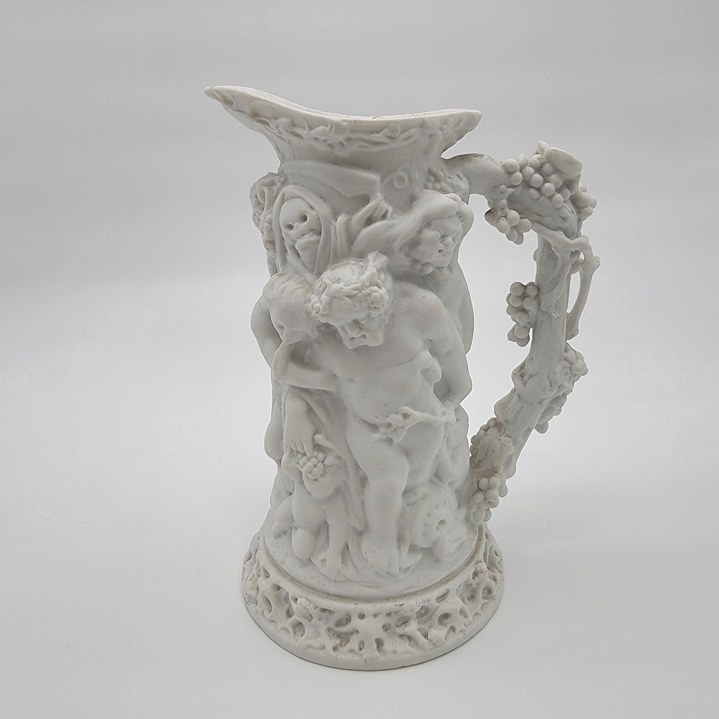 Antique 19th Century French JOUHANNAUD DUBOIS Bacchanal Parian Ware Pitcher