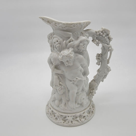 Antique 19th Century French JOUHANNAUD DUBOIS Bacchanal Parian Ware Pitcher