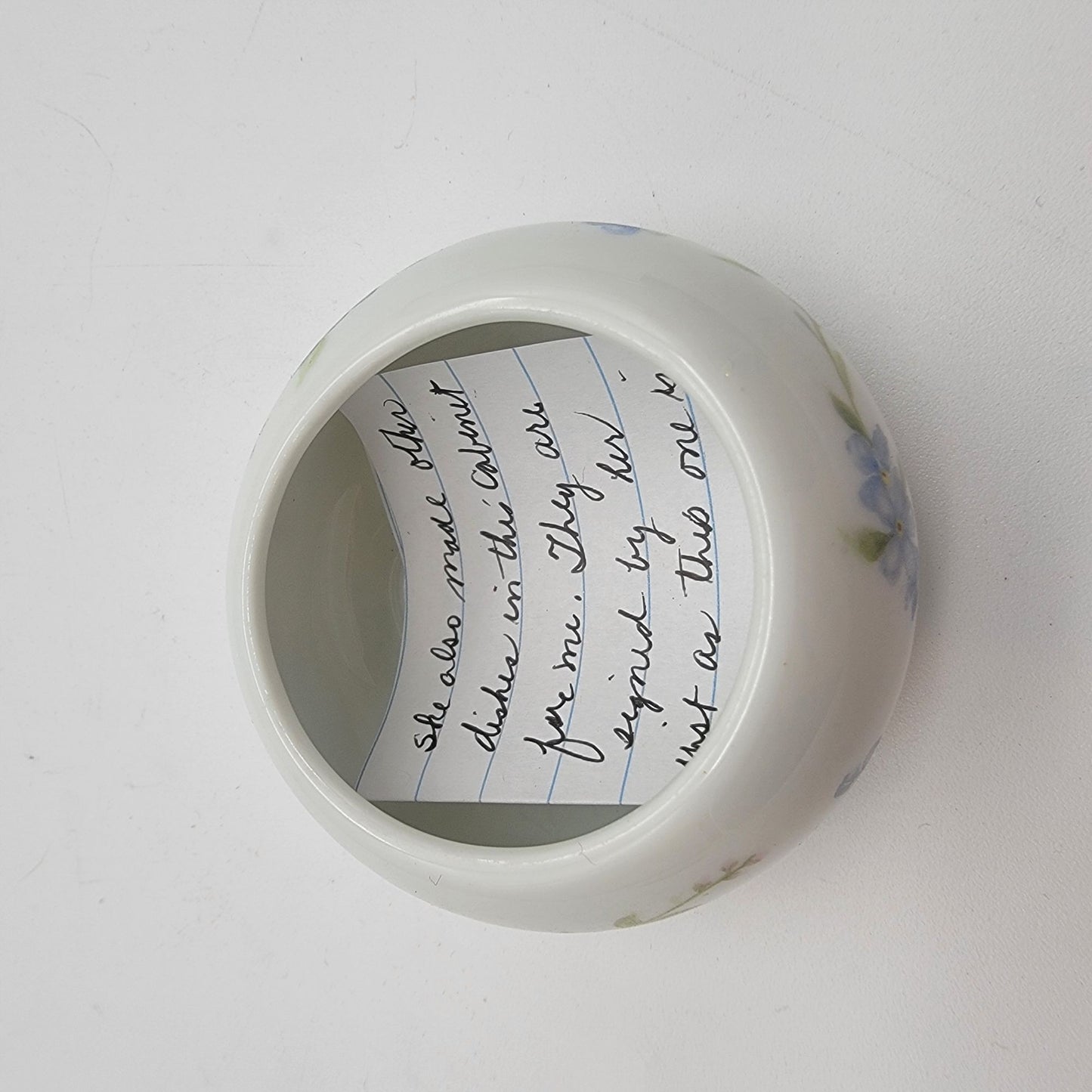 Vintage 1981 Hand-Painted Porcelain Trinket Jar Signed