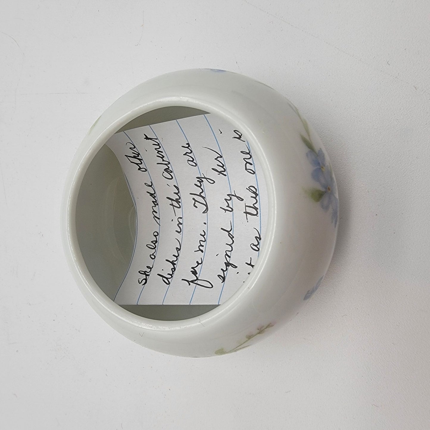 Vintage 1981 Hand-Painted Porcelain Trinket Jar Signed