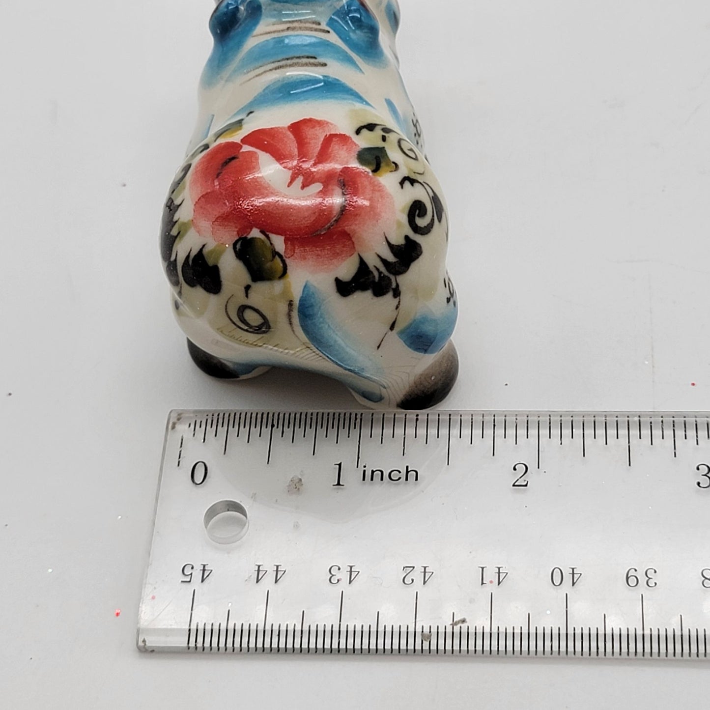 Gzhel Hand-Painted Porcelain Hippo Figurine