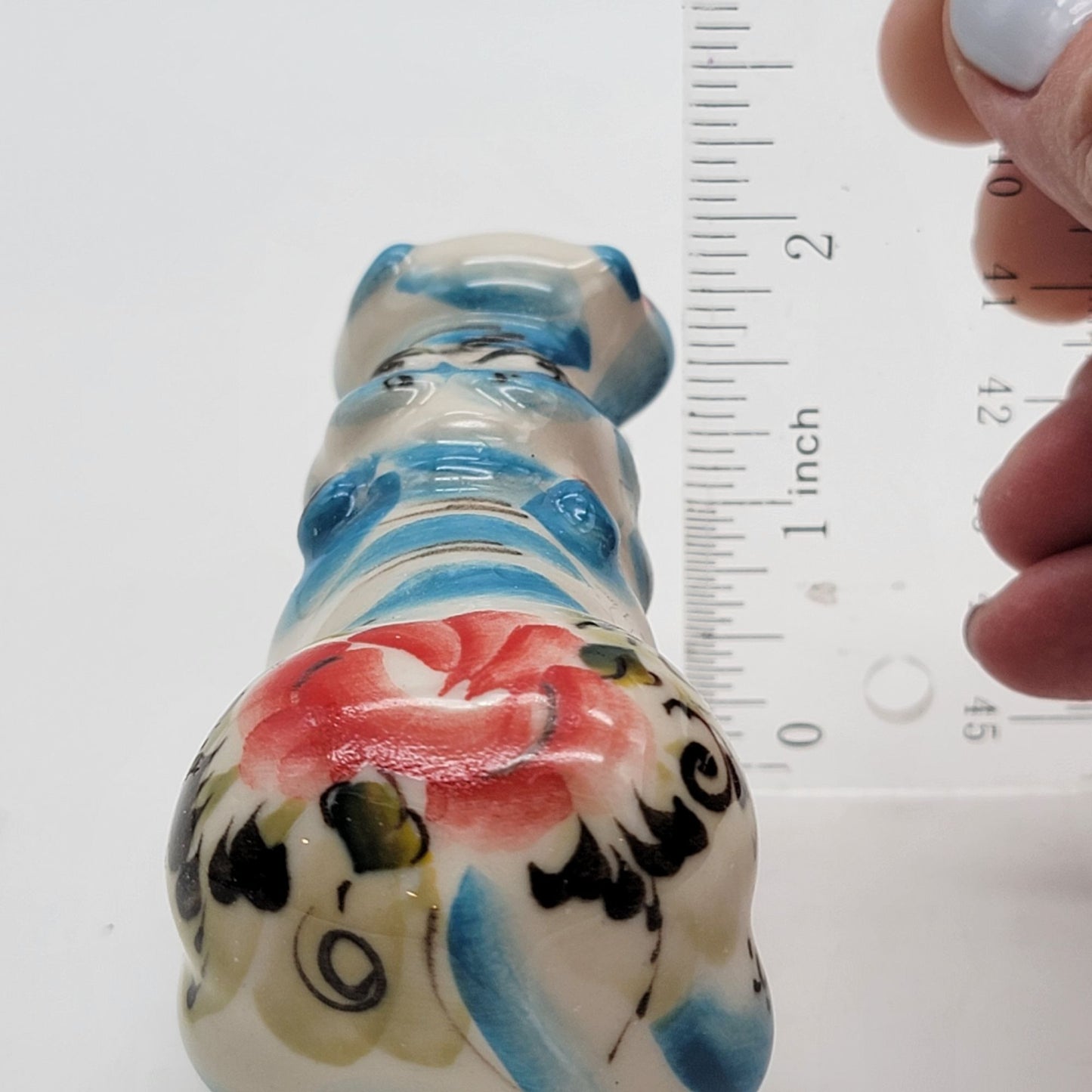 Gzhel Hand-Painted Porcelain Hippo Figurine