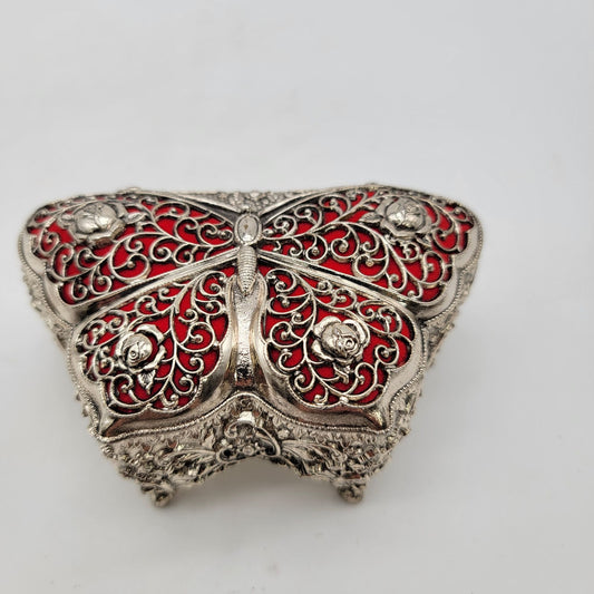 Ornate Butterfly Musical Trinket Box