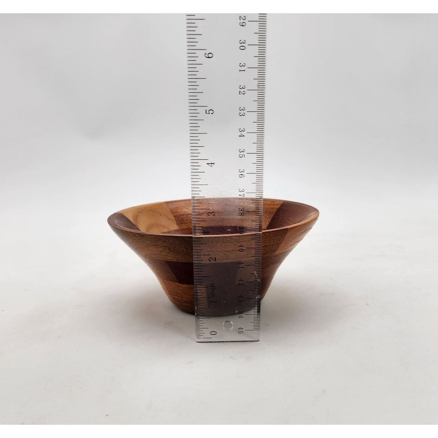 Handcrafted Wood Marquetry Brick Pattern Bowl