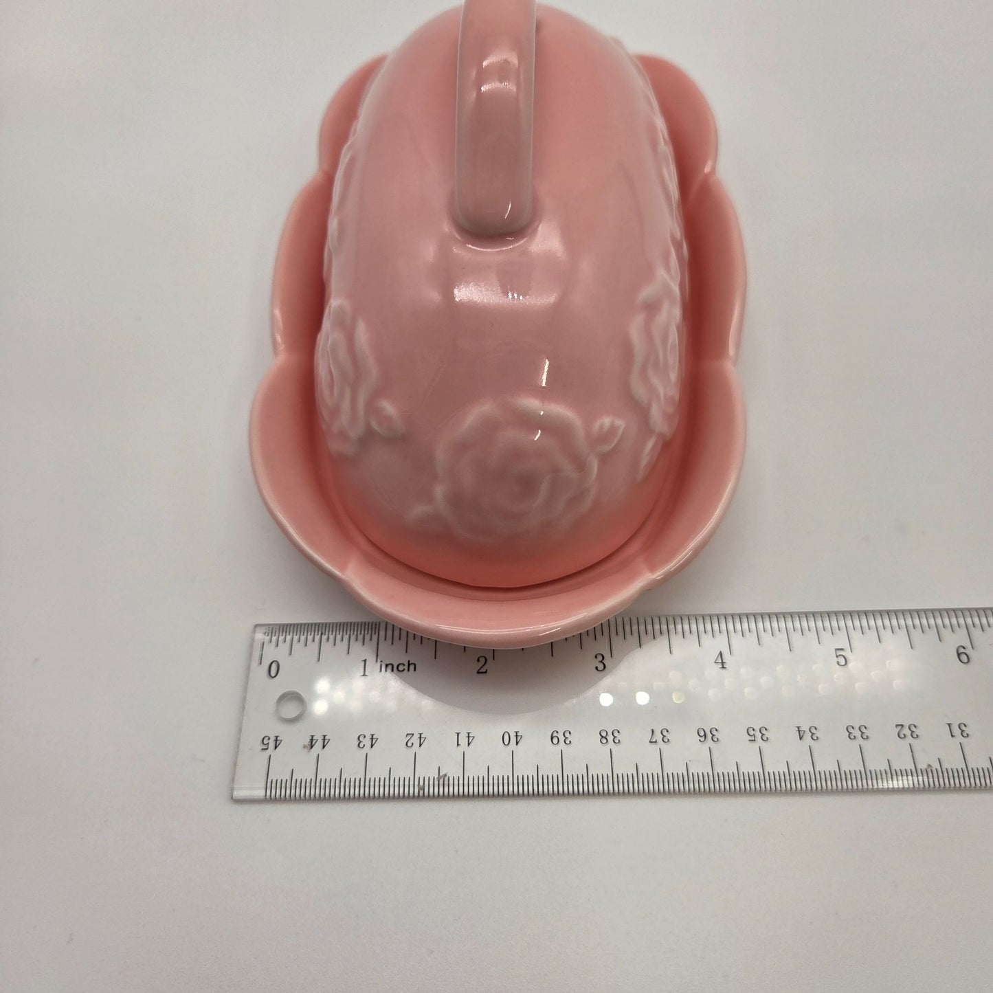 Potters Studio Pink Roses Butter Dish