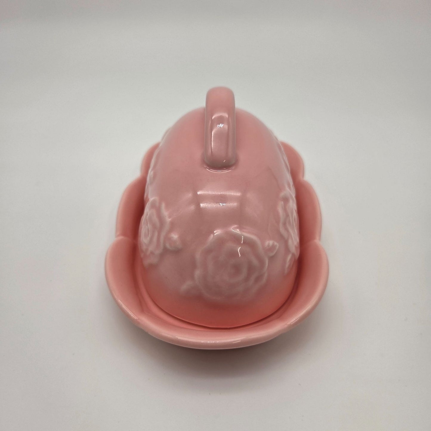 Potters Studio Pink Roses Butter Dish