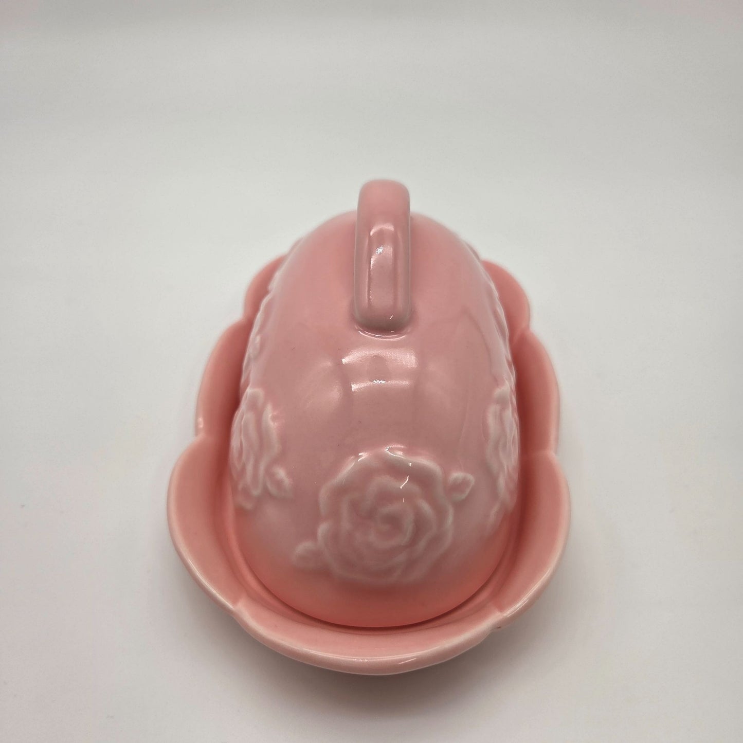 Potters Studio Pink Roses Butter Dish
