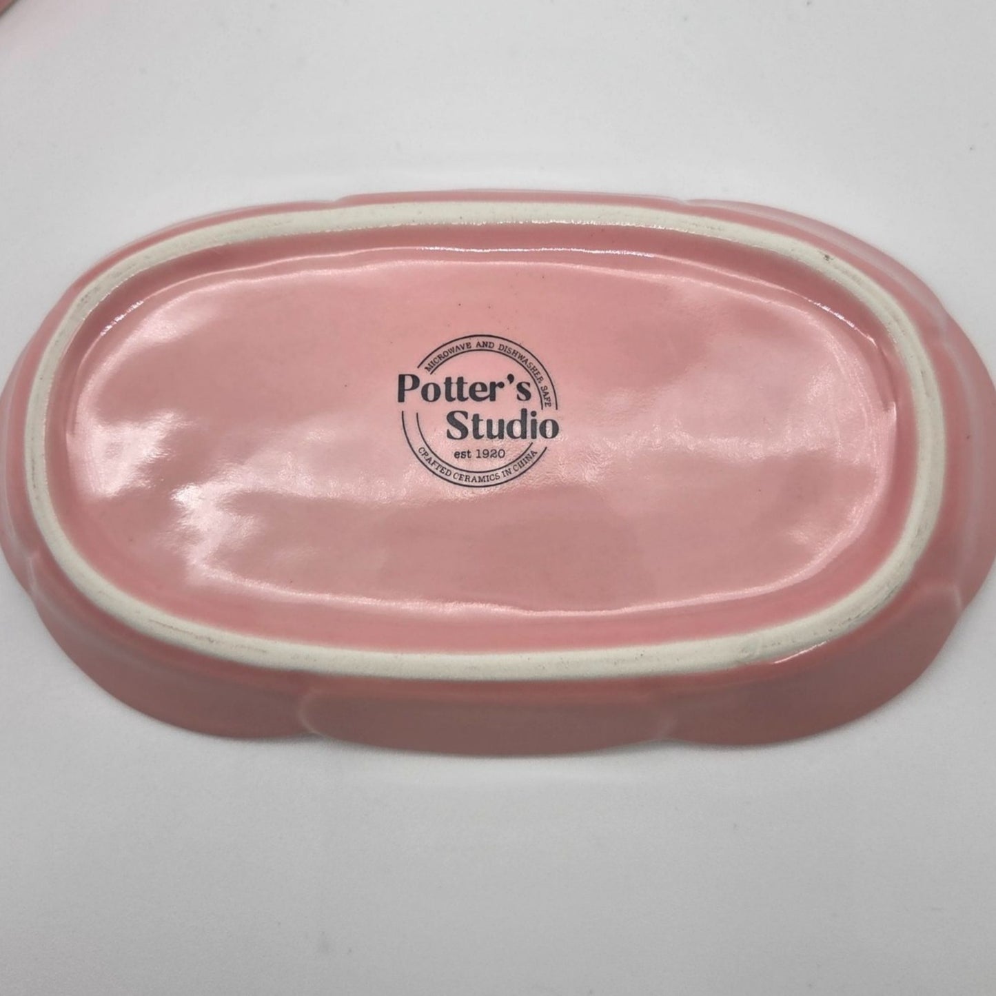 Potters Studio Pink Roses Butter Dish