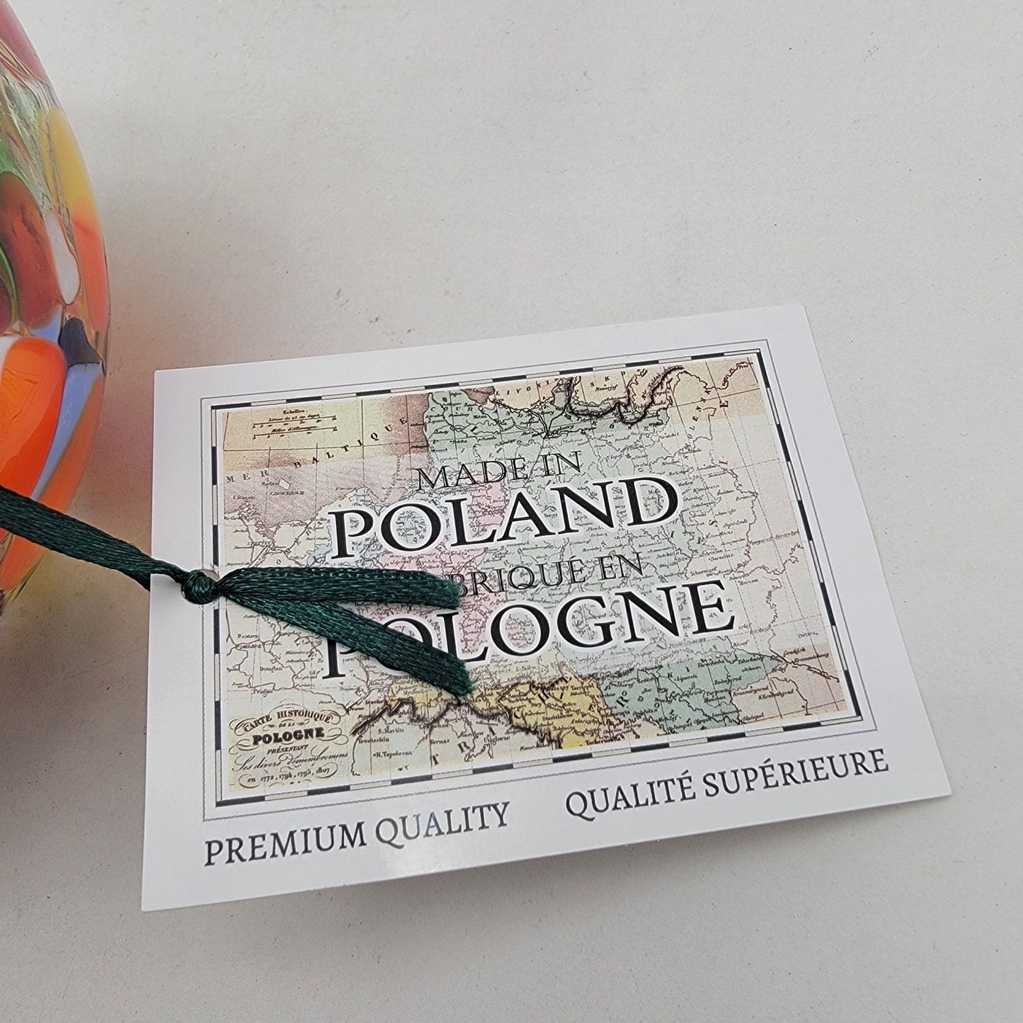 Handcrafted Polish Art Glass Ornament Multicolor