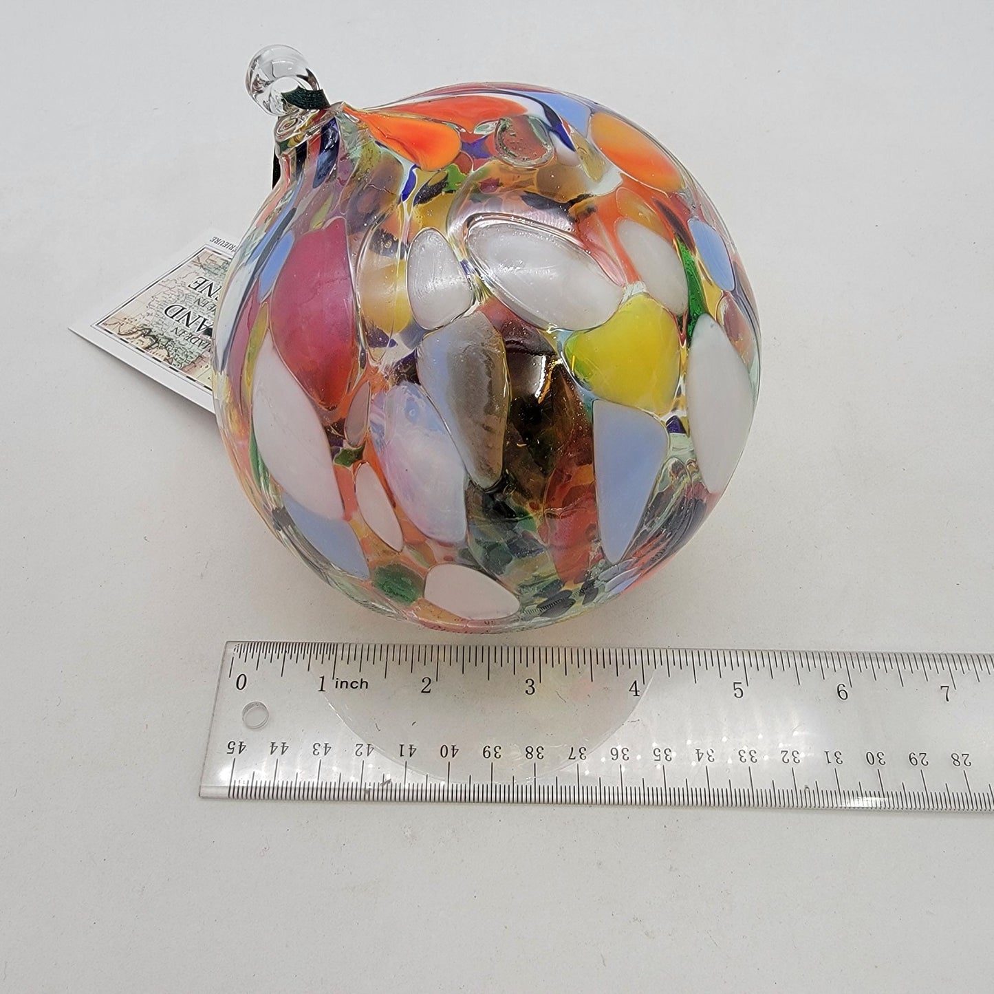 Handcrafted Polish Art Glass Ornament Multicolor