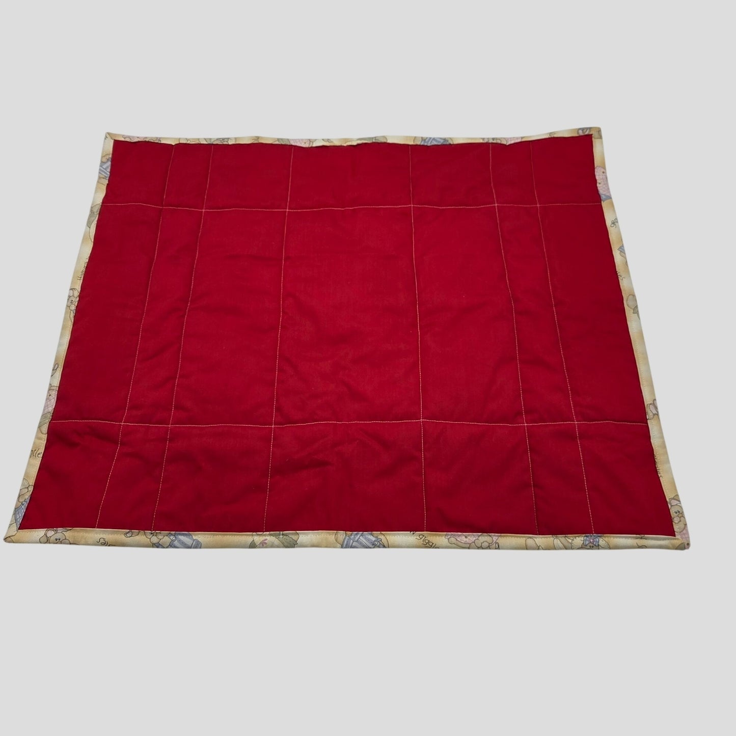 Hand-Crafted Nine-Patch Patchwork 24" X 20" Lap Quilt