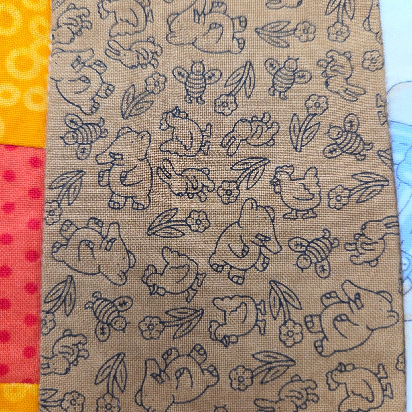 Hand-Crafted Nine-Patch Patchwork 24" X 20" Lap Quilt