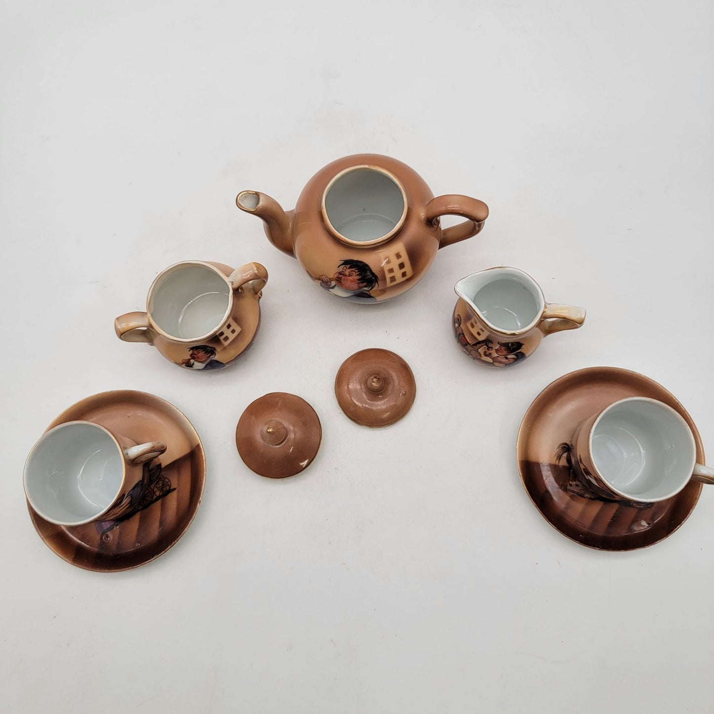 Vintage Hand Painted Small Porcelain Tea Set Nursery Rhymes?