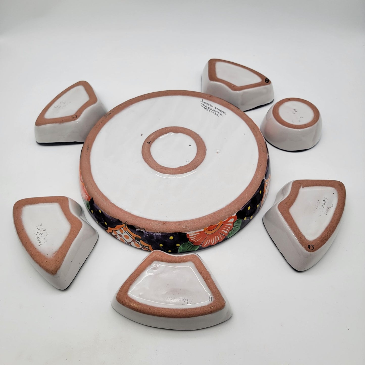 Talavera Mexico Pottery Hand-Painted Serving Tray Set