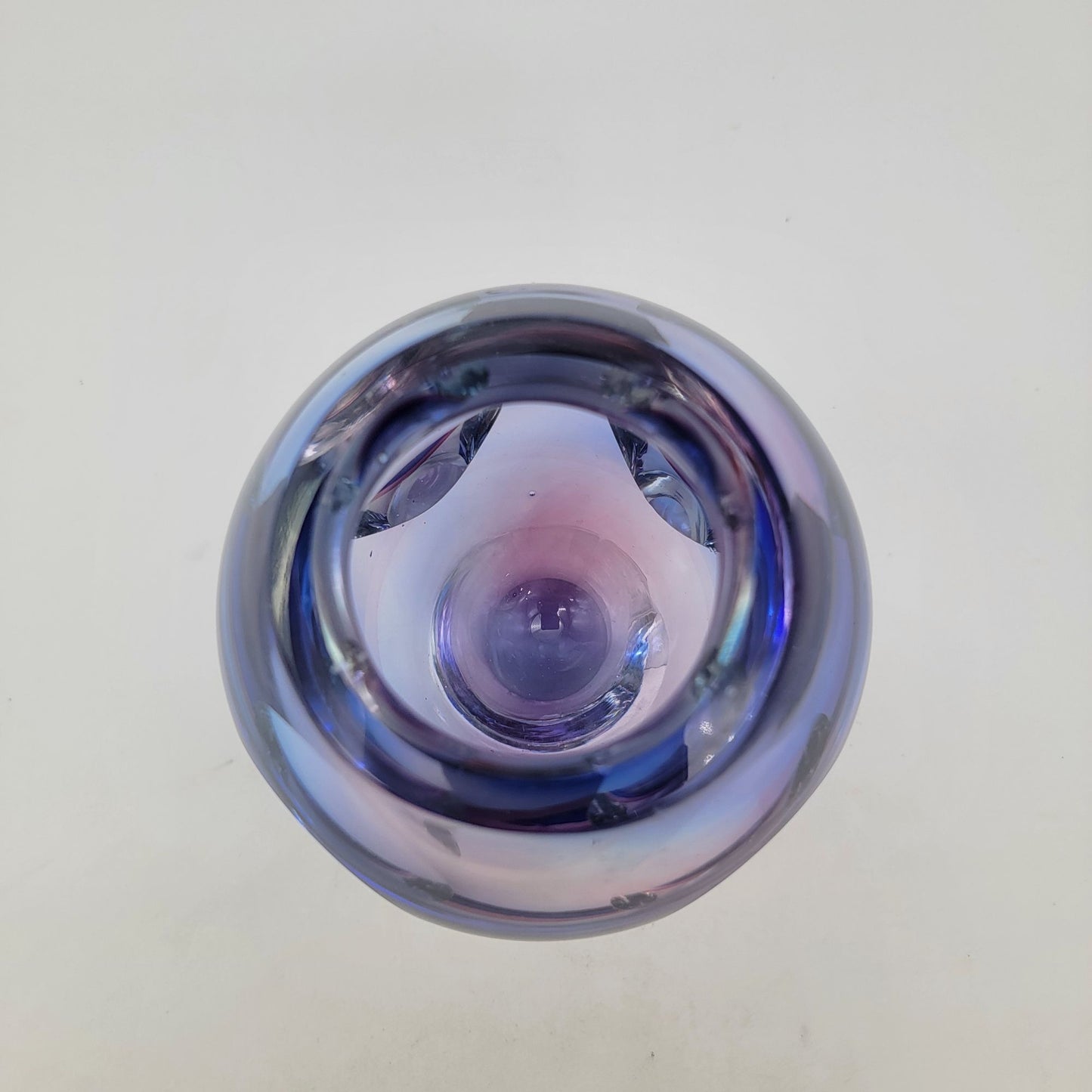 Flavio Poli Seguso Murano Sommerso Faceted Art Glass Vase Purple & Pink - As Found