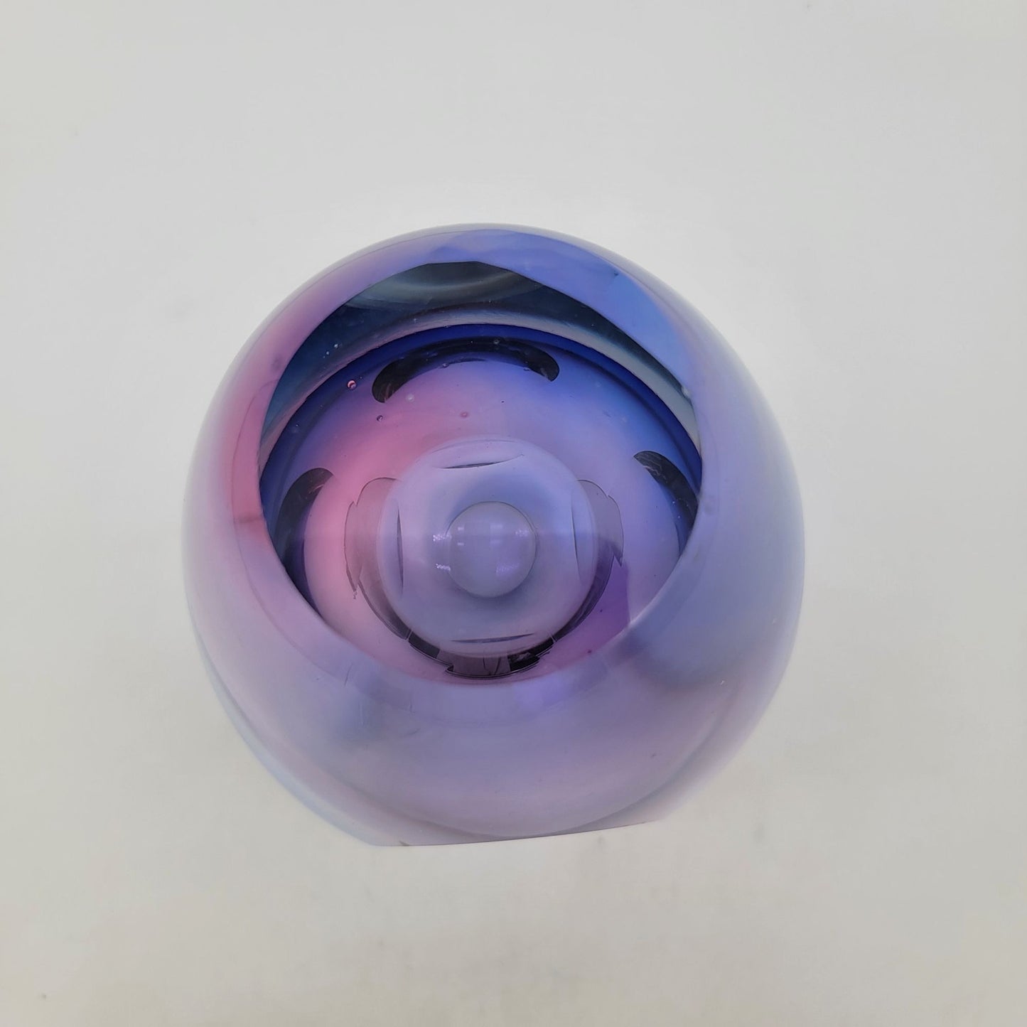 Flavio Poli Seguso Murano Sommerso Faceted Art Glass Vase Purple & Pink - As Found