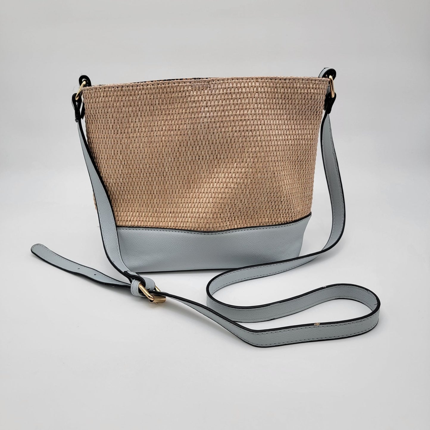 Izzy & Ali Vegan Leather Wicker Crossbody Handbag