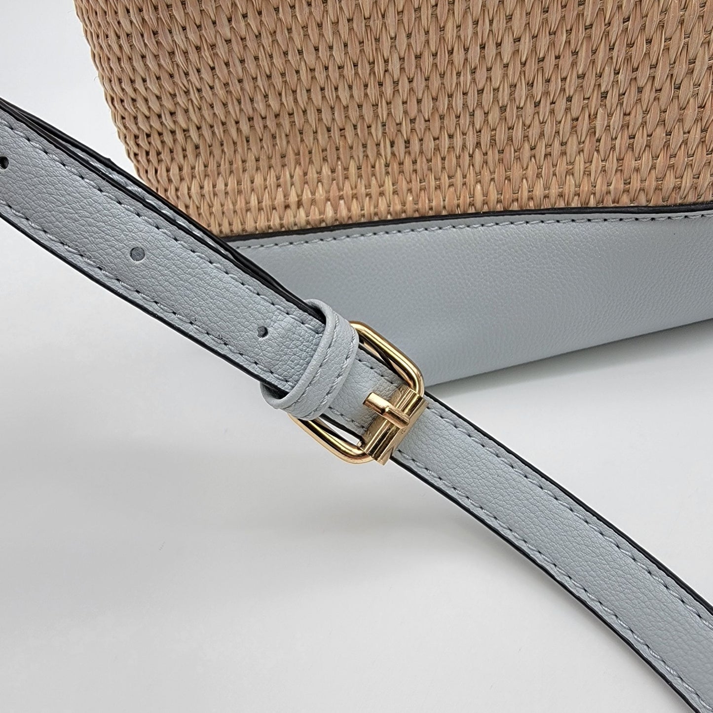 Izzy & Ali Vegan Leather Wicker Crossbody Handbag