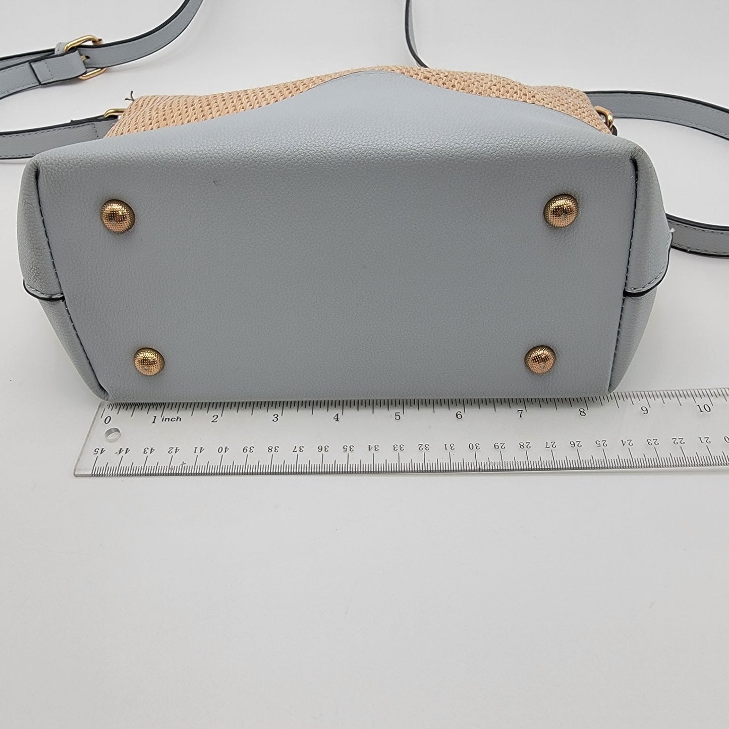 Izzy & Ali Vegan Leather Wicker Crossbody Handbag